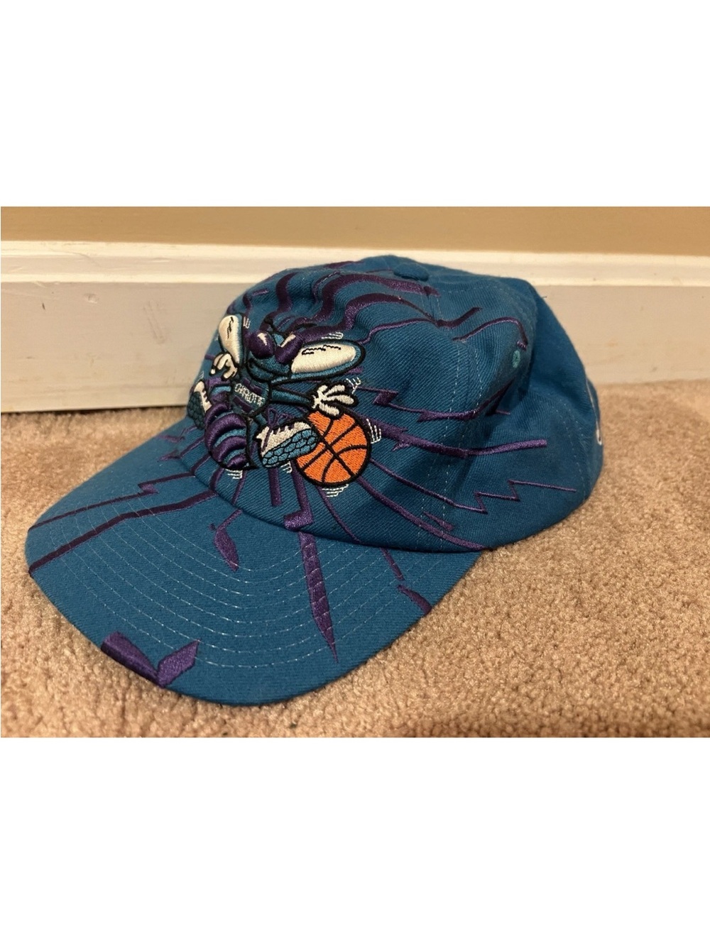 Vintage NBA Charlotte Hornets Starter Snapback Hat Lightning The Right Hat Adult